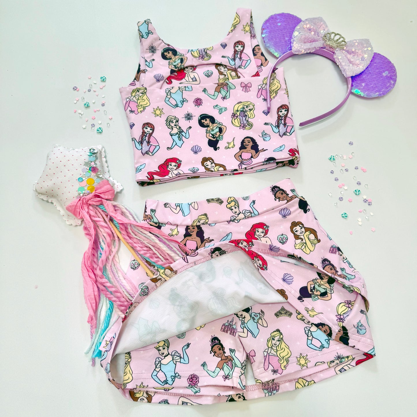 Ready To Ship: Princess Things Athletic Skort & Tank Set (DISCOUNTED: slight misprint)