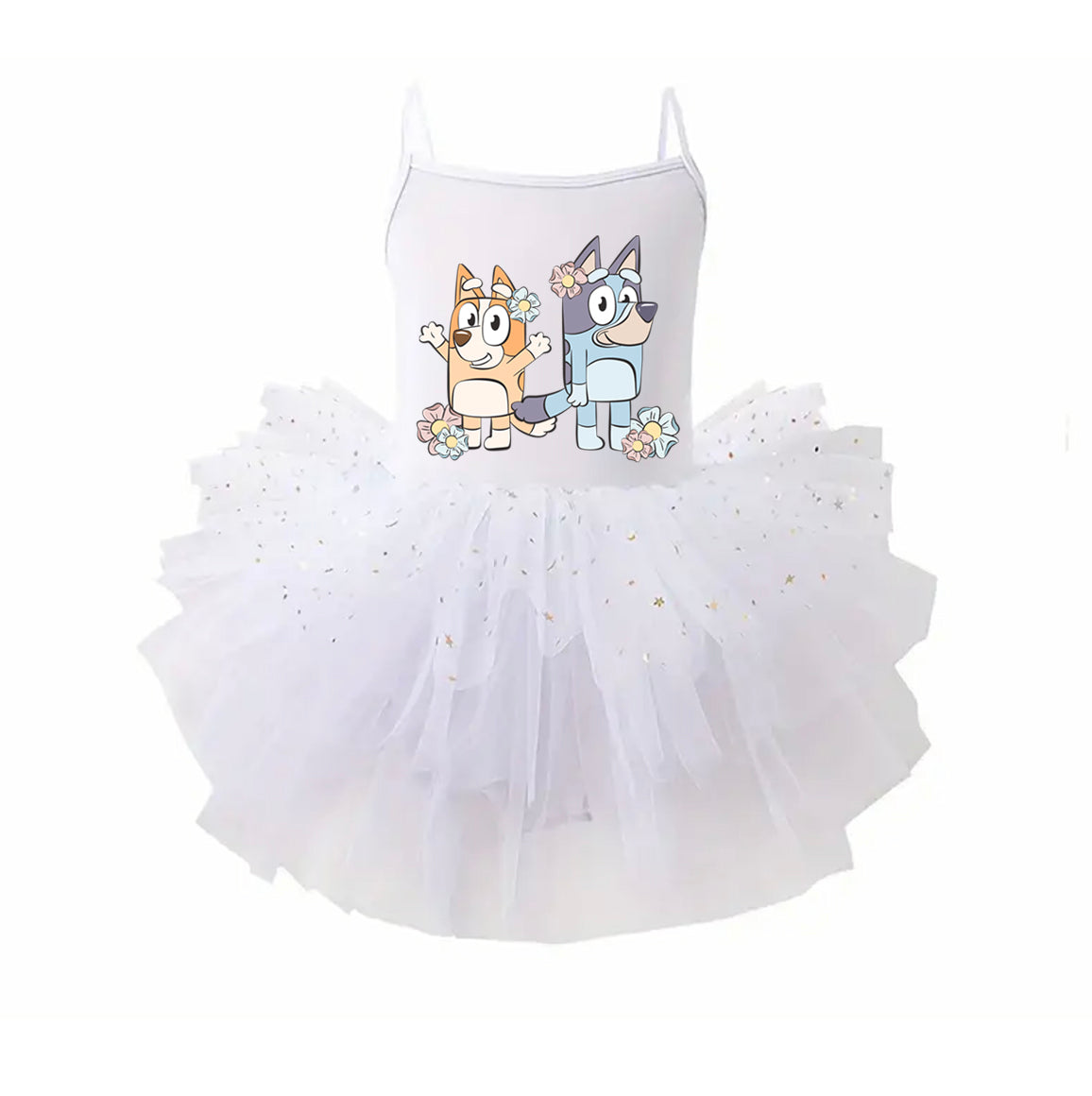 Sisters Floral - Kids Tulle Tutu Dress Leotard