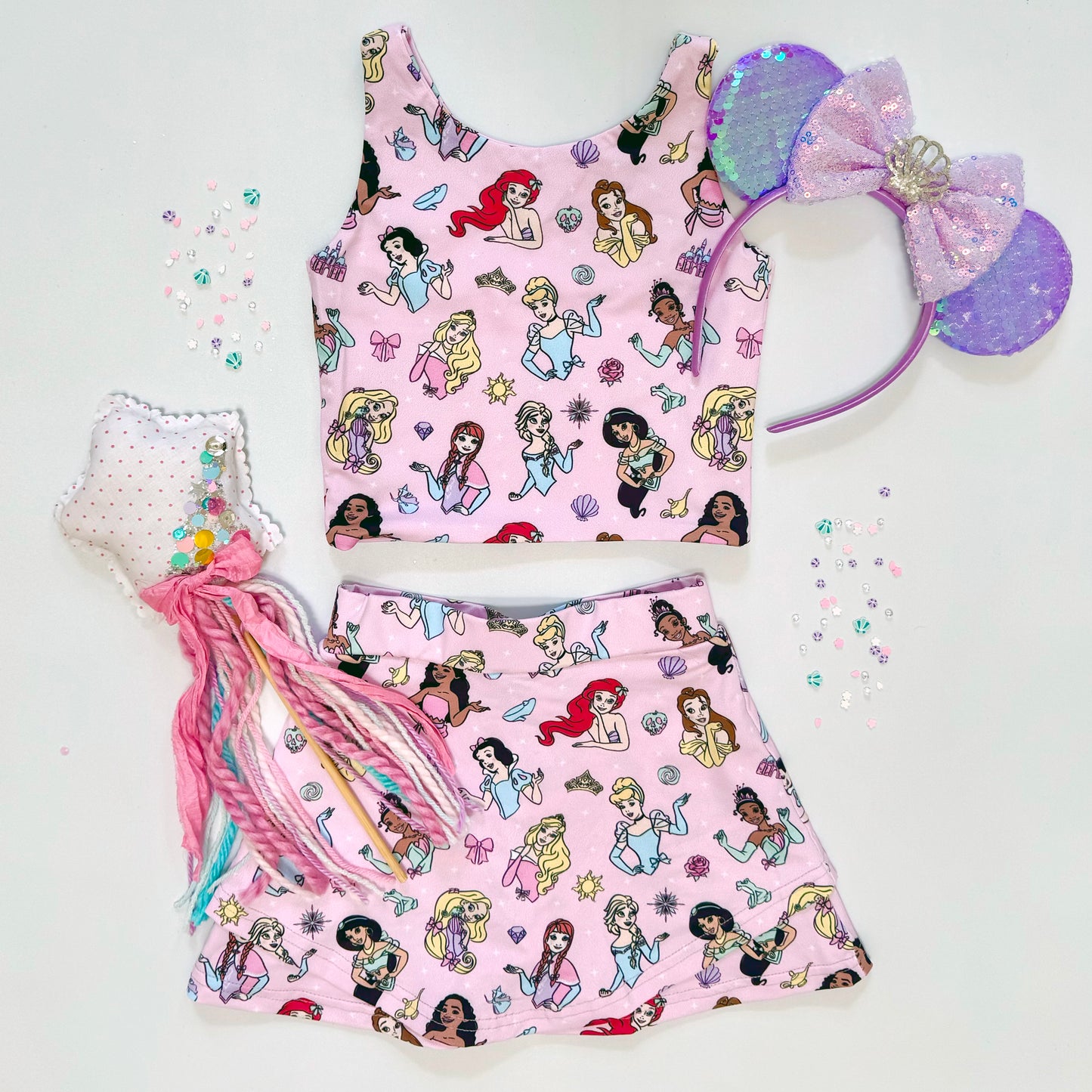 Ready To Ship: Princess Things Athletic Skort & Tank Set (DISCOUNTED: slight misprint)
