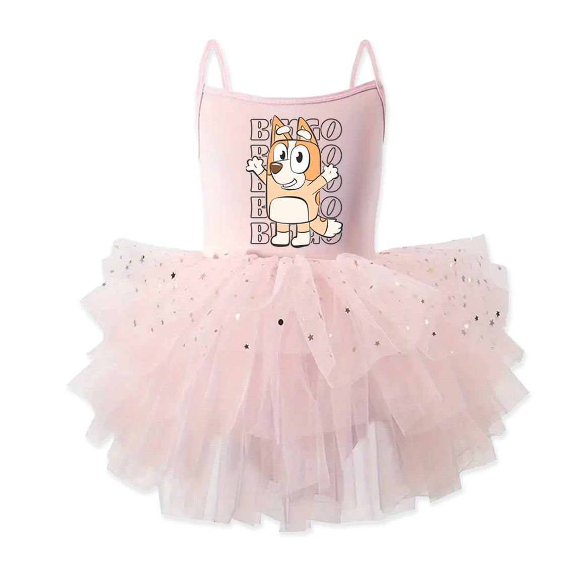 Orange Dog Letters - Kids Tulle Tutu Dress Leotard