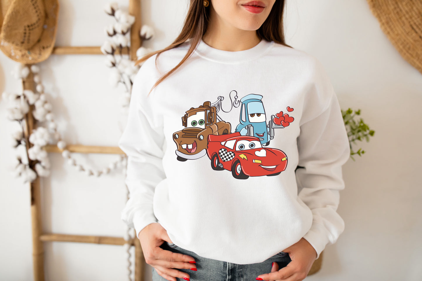 Cars Love - Crew Neck Sweatshirt (Unisex Kids/Adult)