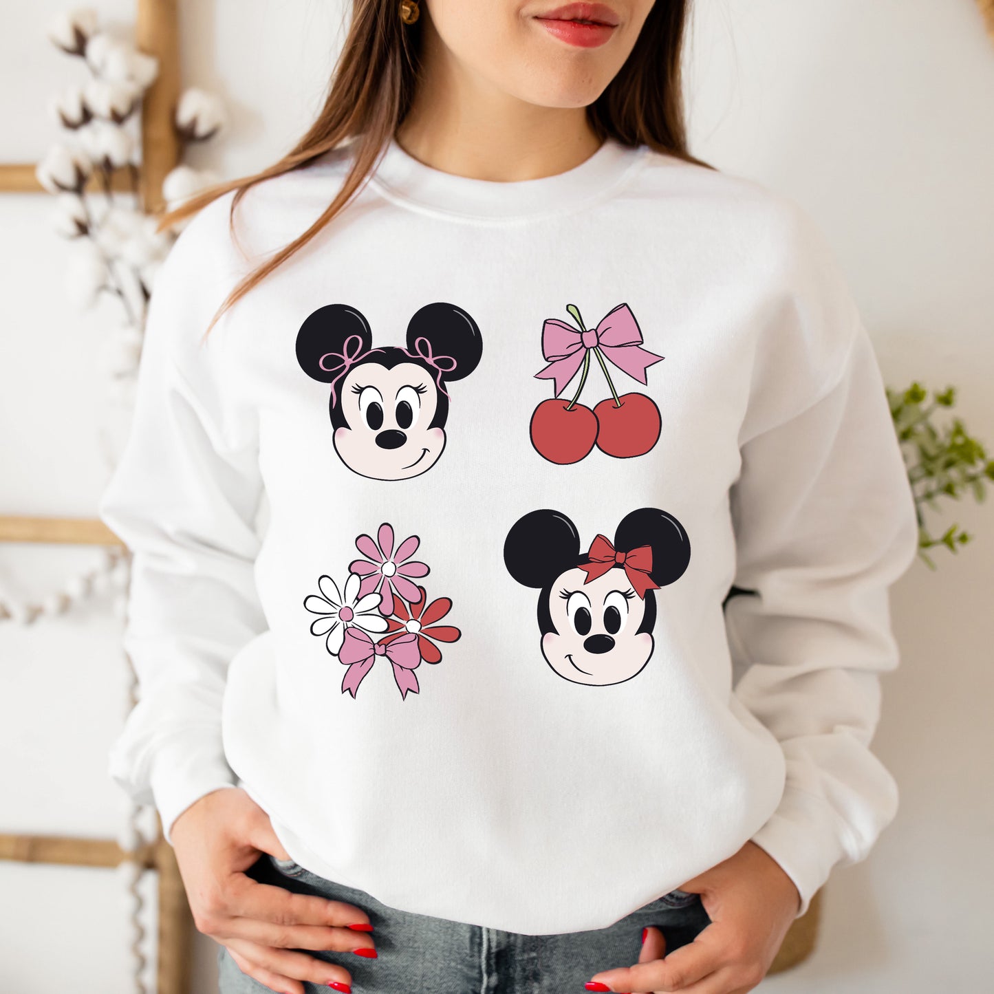 Coquette Mice Cherry - Crew Neck Sweatshirt (Unisex Kids/Adult)