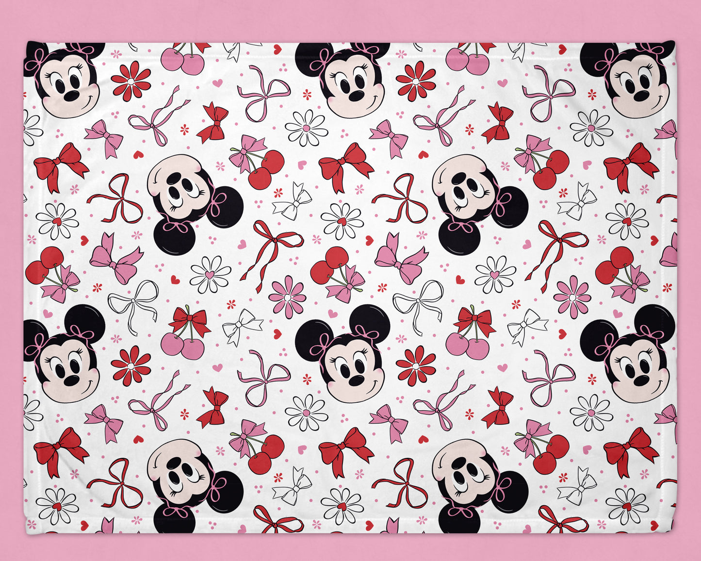 Coquette Mouse White 50x60 Minky Blanket