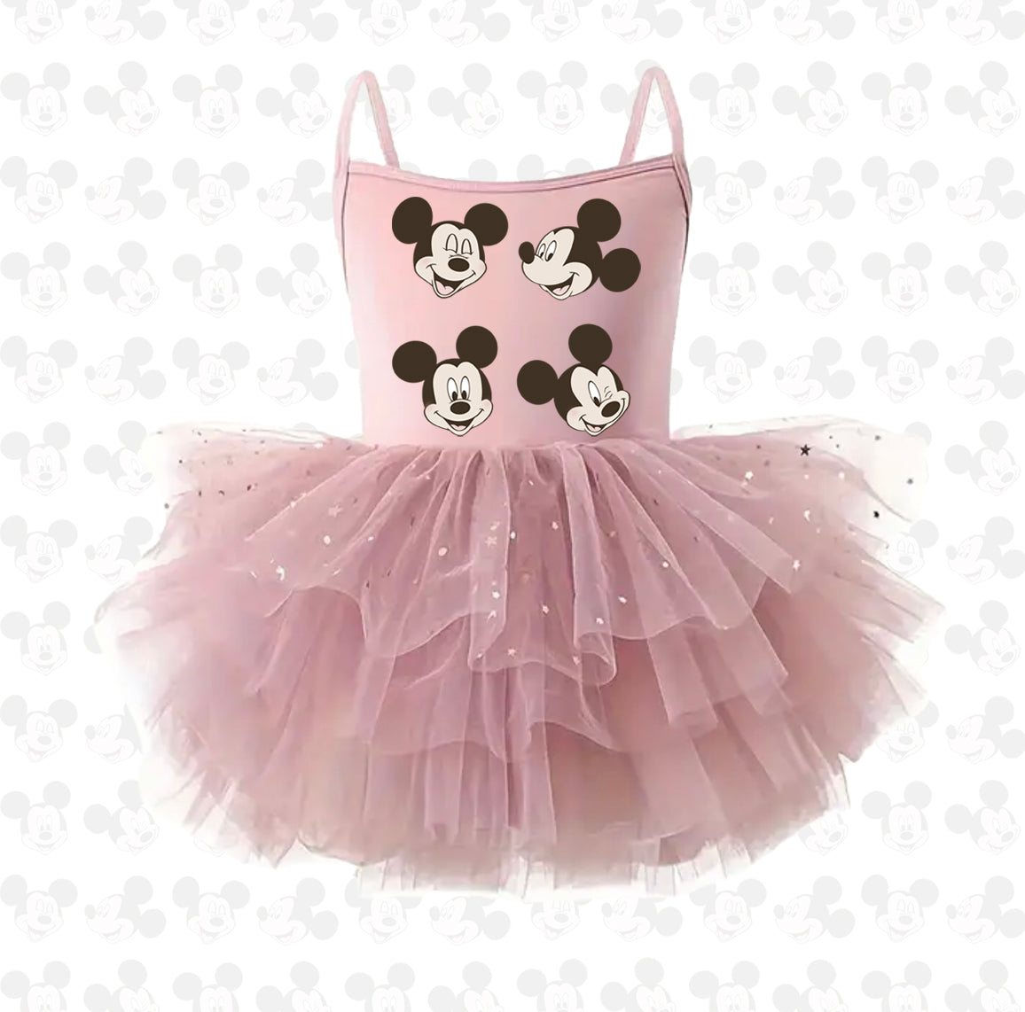 Boy Mouse Faces - Kids Tulle Tutu Dress Leotard