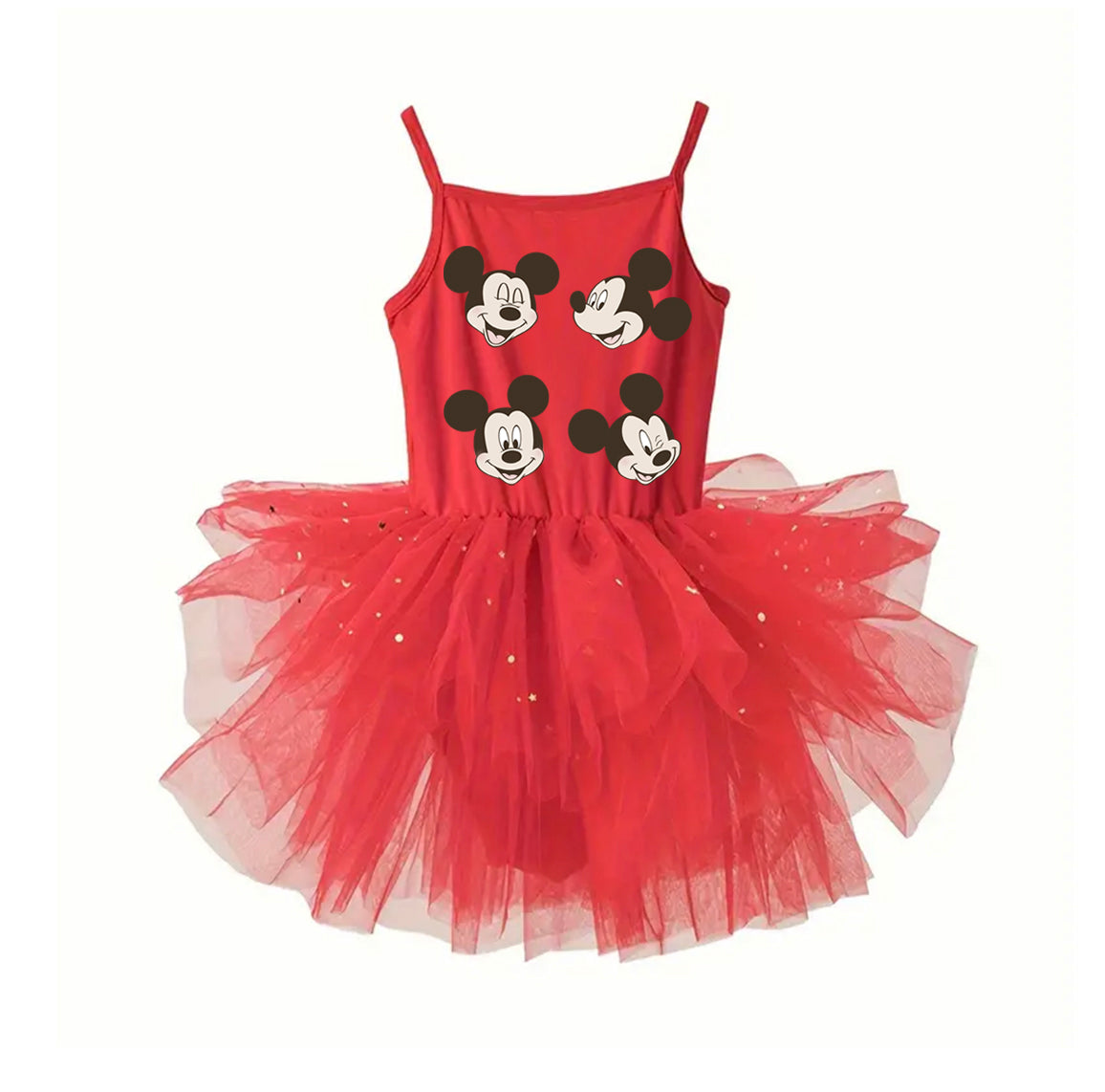 Boy Mouse Faces - Kids Tulle Tutu Dress Leotard