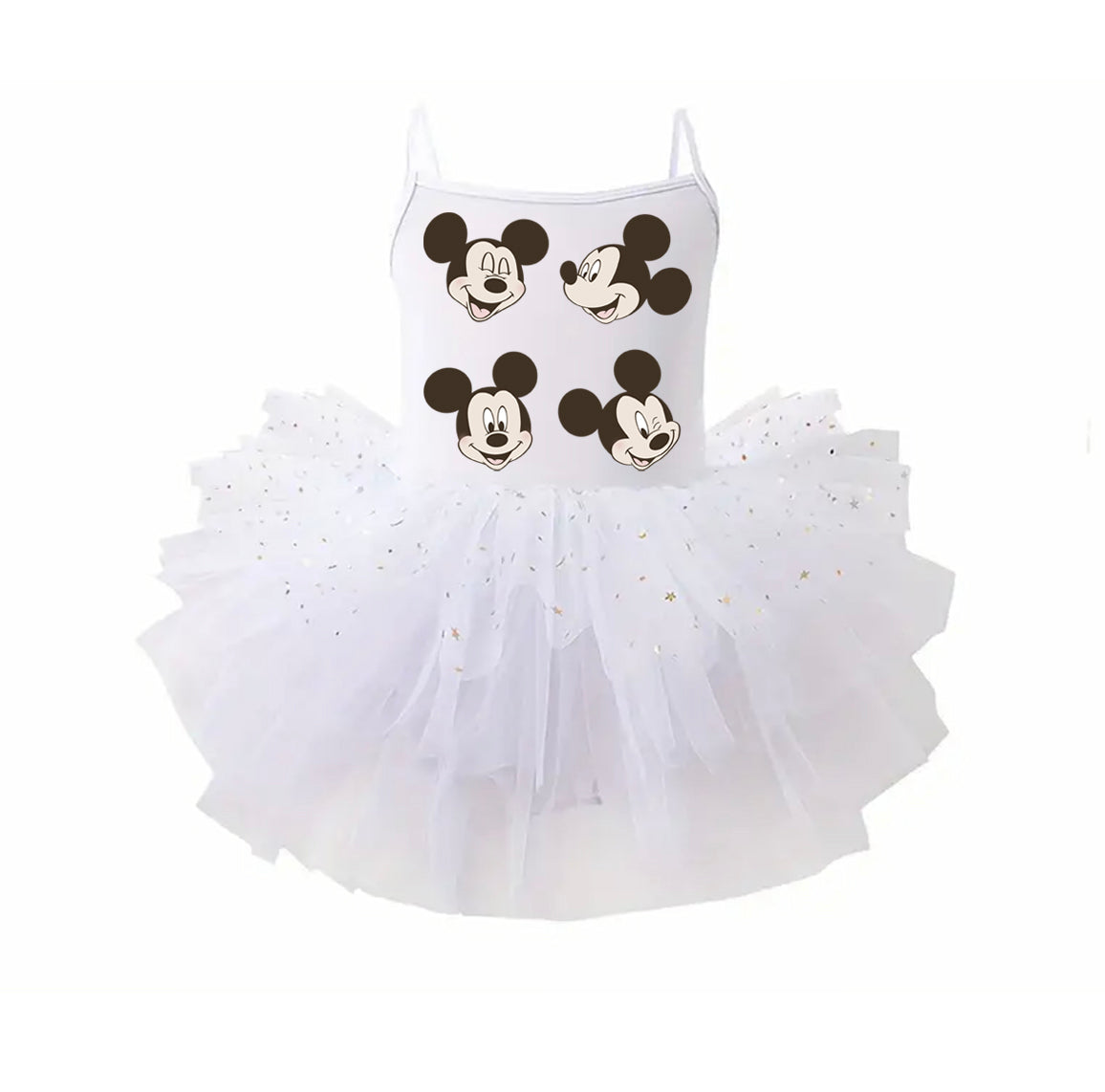 Boy Mouse Faces - Kids Tulle Tutu Dress Leotard