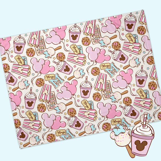 Pastel Park Snacks 50x60 Minky Blanket