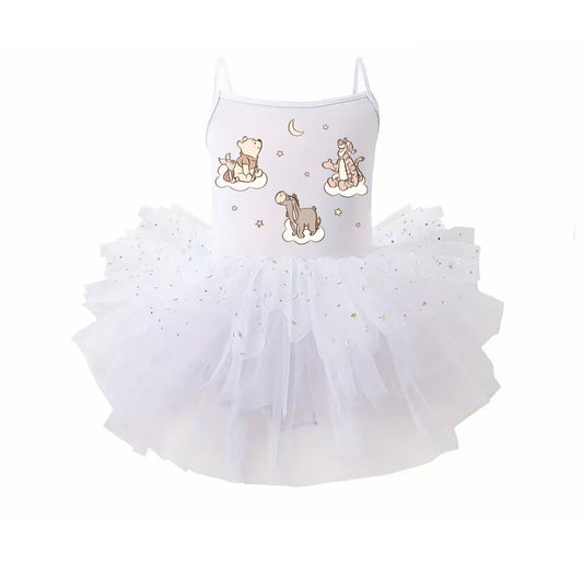 Poohs Cloud Crew Neutral - Kids Tulle Tutu Dress Leotard